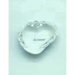 Coppa cuore porcellana royal bianca con rose sant'etienne 15x3 cm