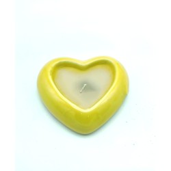 Porta candela gialla cuore 11 cm