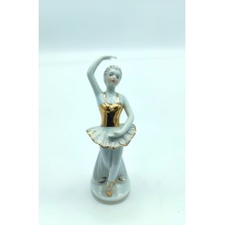 Ballerina porcellana placcata oro 18 cm