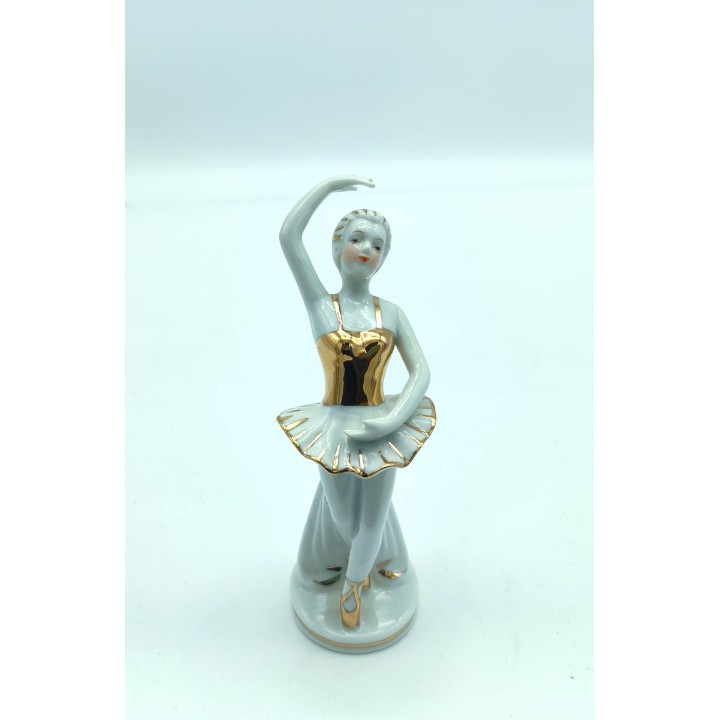 Ballerina porcellana placcata oro 18 cm | CarinCasa