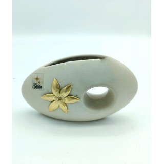 Vaso basso crema 17x5x10 cm gilda design | CarinCasa