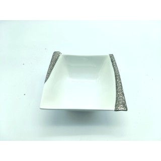 Coppa svuotatasche porcellana harmony bianco argento 15x6…