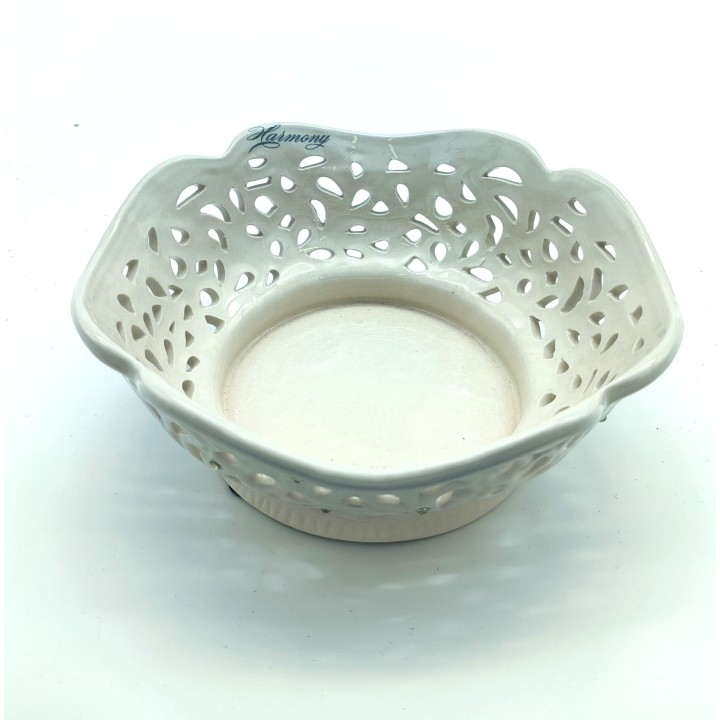 Ciotola svuotatasche porcellana traforata con strass 17x6…