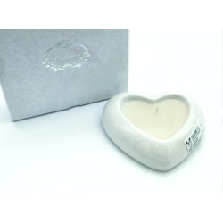 Portacandela cuore bianco sant'etienne 10x10 cm