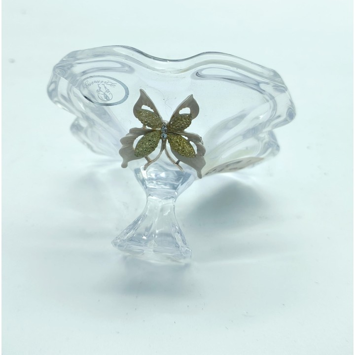 Scatola fiore vetro con applicazione farfalla 10x7 cm…