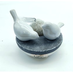 Portacandela con uccellini harmony 14x12 cm