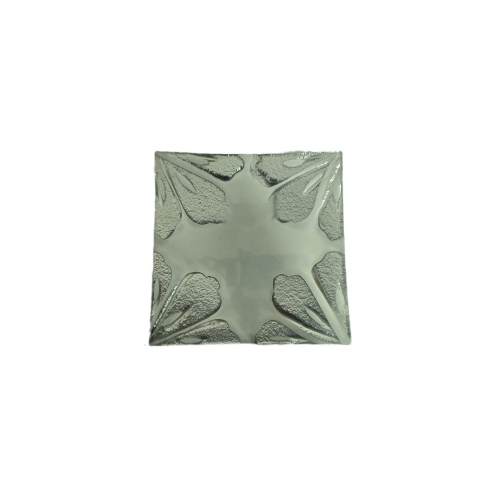 Piatto quadrato Aster argento milleusi 21x21 cm | CarinCasa