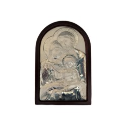 Sacra famiglia lastra argento 8x12 cm