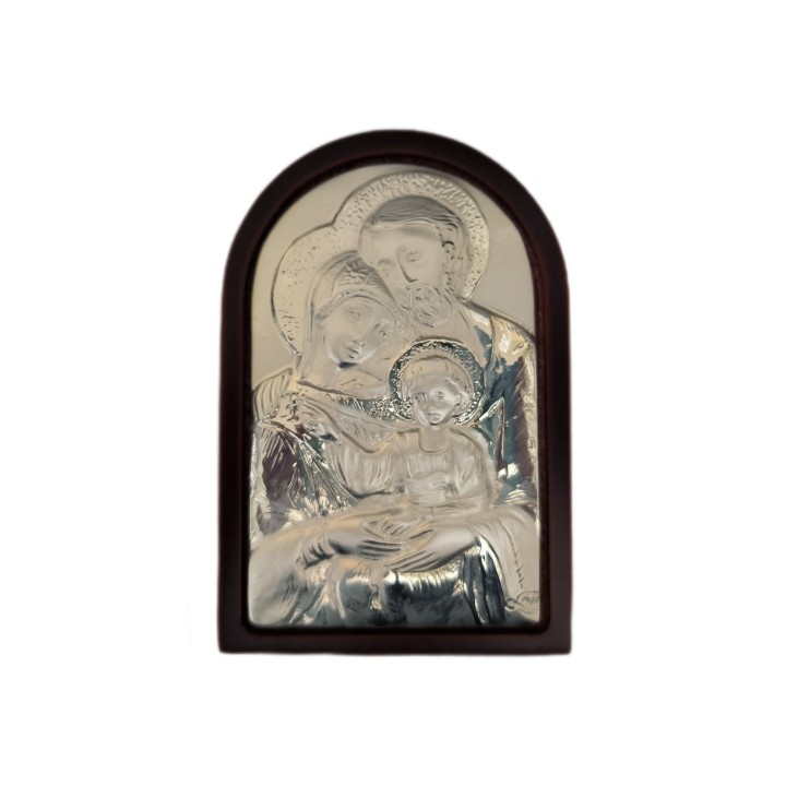 Sacra famiglia lastra argento 8x12 cm | CarinCasa
