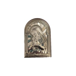 Madonna con bimbo argento 6x9 cm