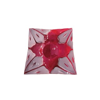 Centrotavola Aster rosso bianco decoro petali 30x30 cm |…