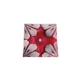Piatto Aster rosso/bianco milleusi decoro petali 21x21 cm |…