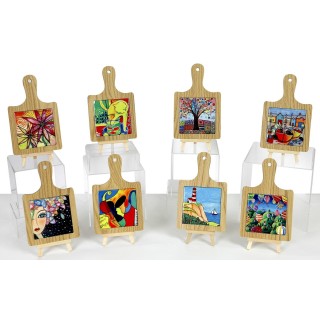 Tagliere sottopentola legno e ceramica con dipinti…