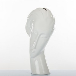 Vaso stilizzato viso porcellana bianca