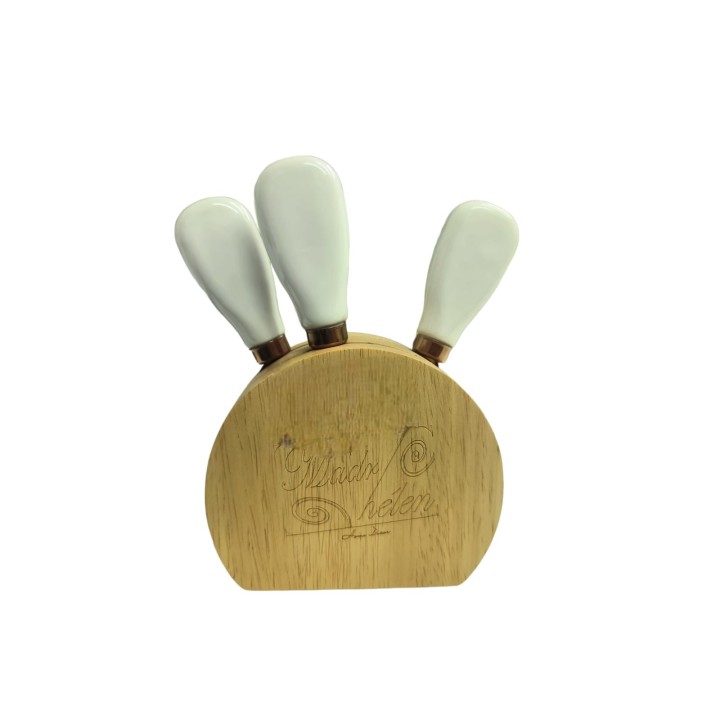 Set 3 pezzi formaggio con supporto coltelli 14x4x8 cm |…
