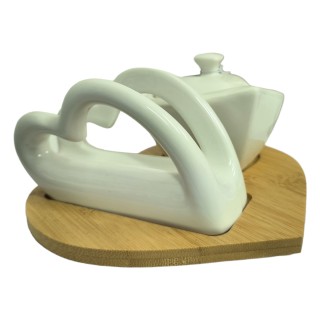 Zuccheriera e portatovaglioli base bamboo 17x10 cm |…