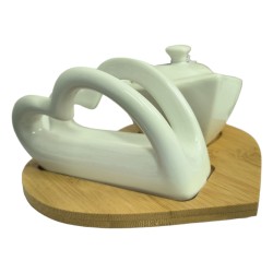 Zuccheriera e portatovaglioli base bamboo 17x10 cm