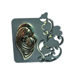 Sacro in legno sacrafamiglia 9x9 cm celeste