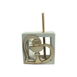 Giulia profumatore 8x8 cm bianco applicazione in legno Calice