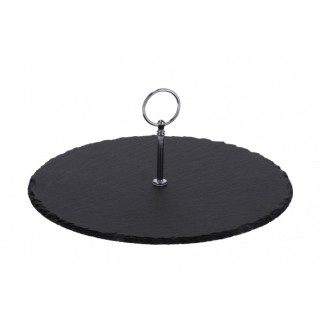 Centrotavola in ardesia con manico in metallo-diam. cm. 30…