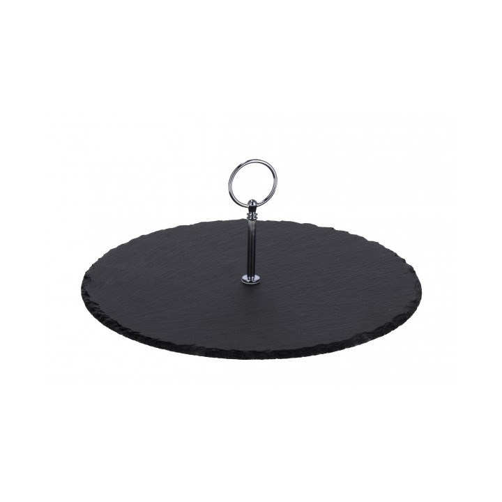 Centrotavola in ardesia con manico in metallo-diam. cm. 30…