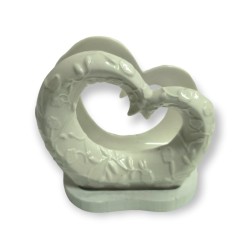 Porta tovaglioli cuore colore bianco 11x11 cm
