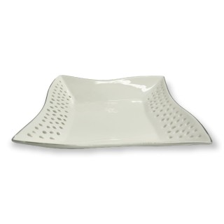 Vassoio bordi alti porcellana 21x21x4 cm | CarinCasa