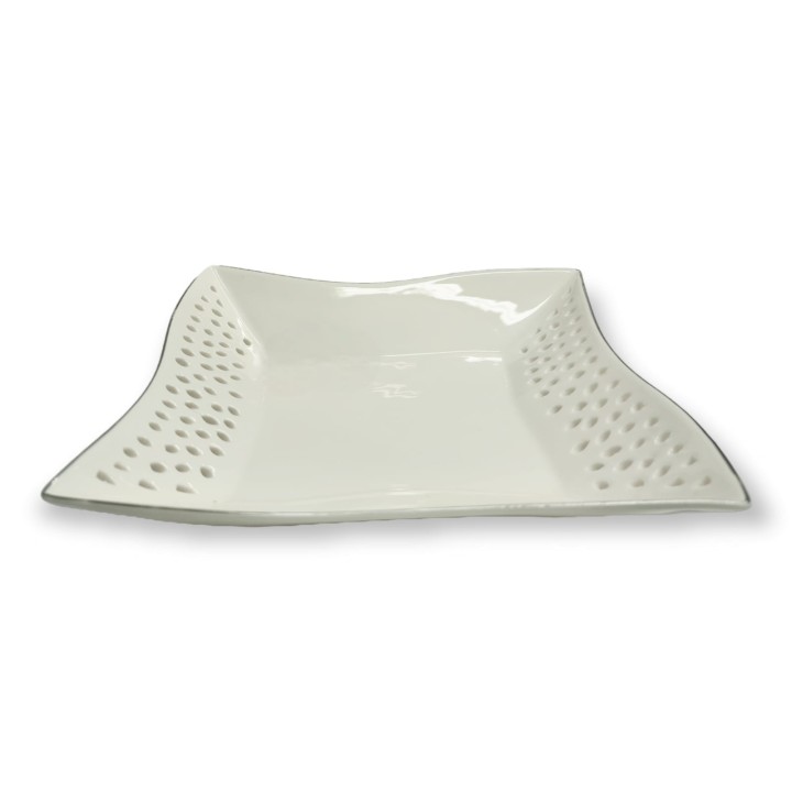 Vassoio bordi alti porcellana 21x21x4 cm | CarinCasa