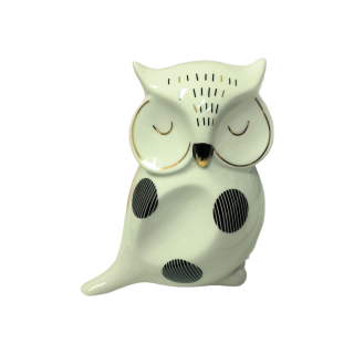 Gufo 11 cm trendstyle porcellana bianco e nero | CarinCasa