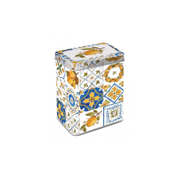 Barattolo biscottiera in latta con coperchio-ass. 2 decori…