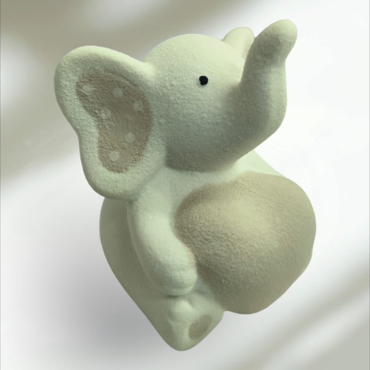 Elefante tortora pois con cuore 6x7 cm | CarinCasa