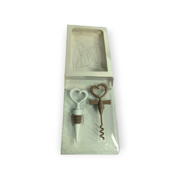 Tappo e apribottiglia bianco tortora | CarinCasa