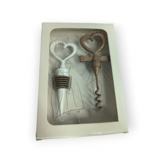 Tappo e apribottiglia bianco tortora | CarinCasa