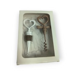 Tappo e apribottiglia bianco tortora