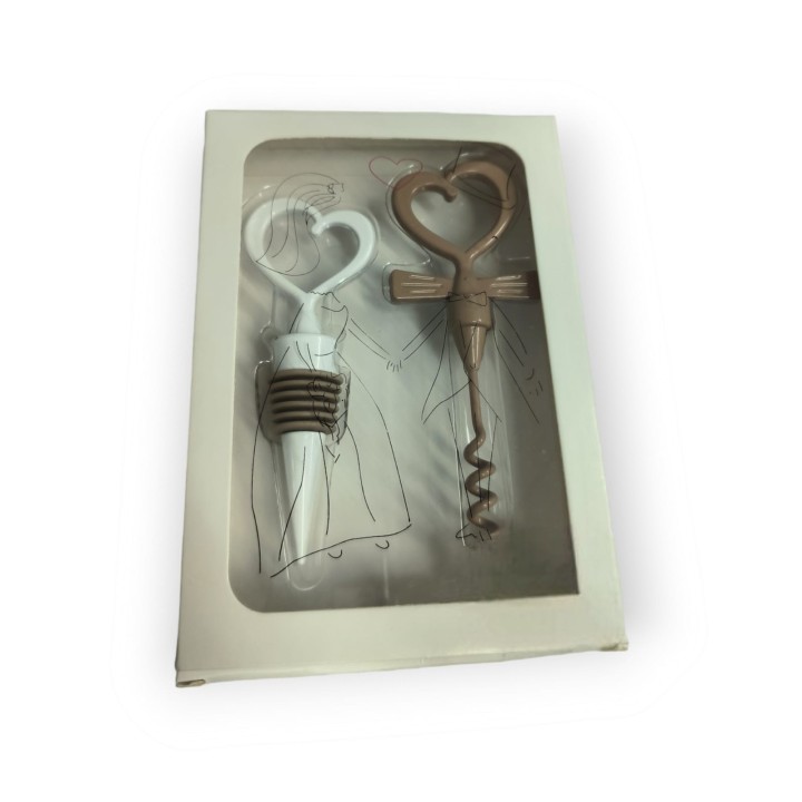 Tappo e apribottiglia bianco tortora | CarinCasa