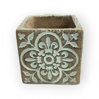 Vaso quadrato in cemento ad 8x8 cm | CarinCasa