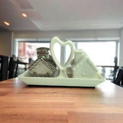 Sale e pepe casette con vassoio cuore porcellana sant'etienne 15x10 cm