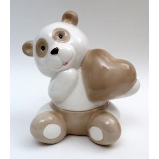 Panda salvadanaio in porcellana tortora 14 cm con scatola…