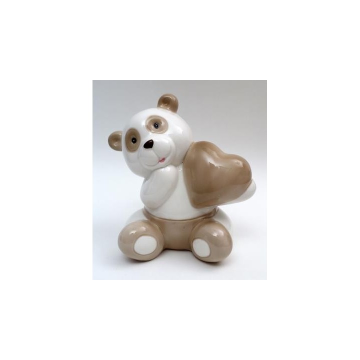 Panda salvadanaio in porcellana tortora 14 cm con scatola…