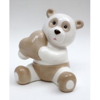 Panda statuetta 10 cm tortora con scatola regalo | CarinCasa