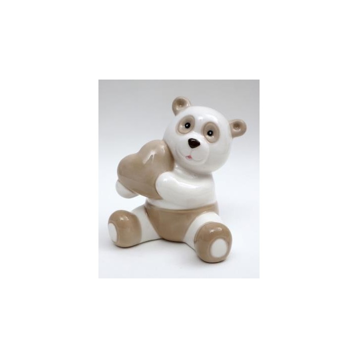 Panda statuetta 10 cm tortora con scatola regalo | CarinCasa