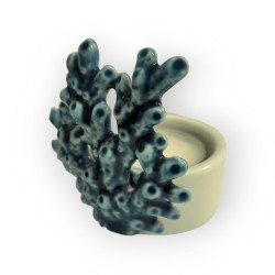 Porta candele bianchi e blu 7x7x8 cm AD Emozioni