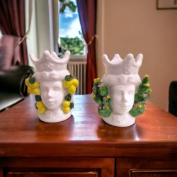 Testa moro piccolo pezzo singolo, assortito in 2 modelli 10x10x13 cm