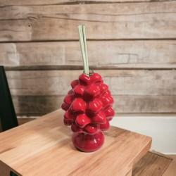 Diffusore pigna ceramica rossa 7x20 cm stecchette incluse