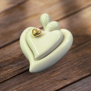 Scatola coppia Con cuore oro 11x14x3 cm | CarinCasa