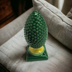 Pigna ceramica con base verde 7x15 cm