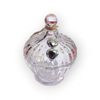 Scatole coste con cuori argento 7x9 cm | CarinCasa