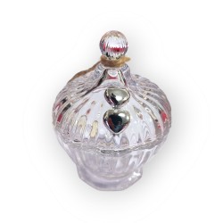 Scatole coste con cuori argento 7x9 cm