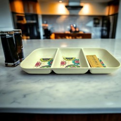 Vassoio 3 scom/fiori 25 cm.bambu'