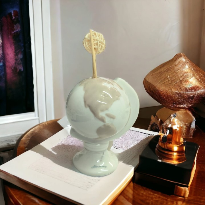 Mappamondo porcellana profumatore 11x14 cm harmony |…